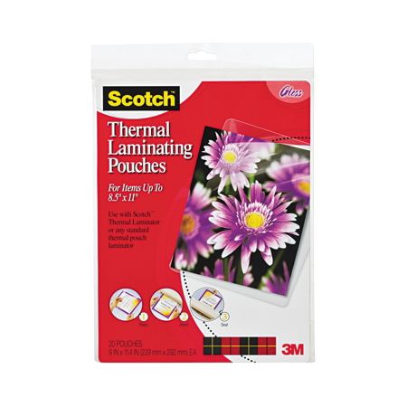 Scotch&reg; Thermal Laminating Pouches, 8 1/2" x 11", Clear, Pack Of 20