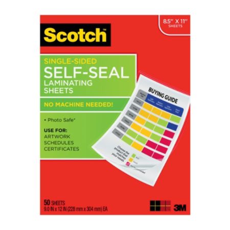 laminating self sheets scotch seal pack clear supplies officedepot