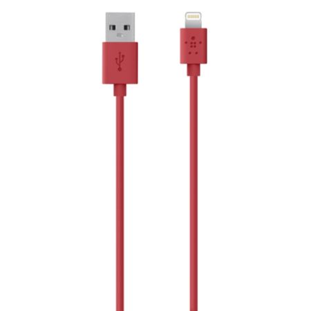 Belkin&reg; Lightning/USB ChargeSync Cable For iPhone 5&reg;, iPod&reg; & iPad&reg;, 4', Red
