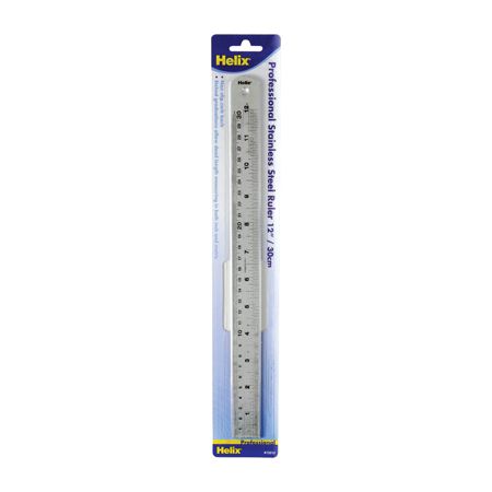 Helix Stainless Steel Professional Ruler, 12"