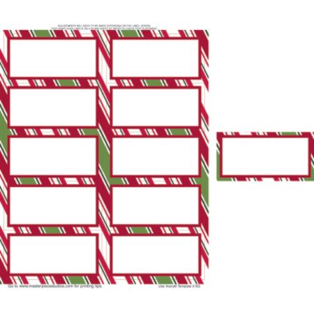 Great Papers! Holiday Shipping Labels, 10-Up, 2" x 4", Green/Red/White, Holiday Stripes, Pack Of 100