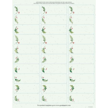 Great Papers! Holiday Address Labels, 2 5/8" x 1", Holly Bunch, Pack Of 300