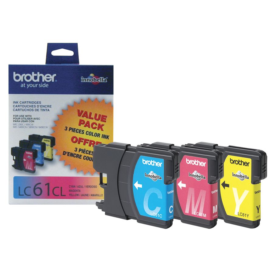 Brother LC61CMY Tricolor Ink Cartridges Pack