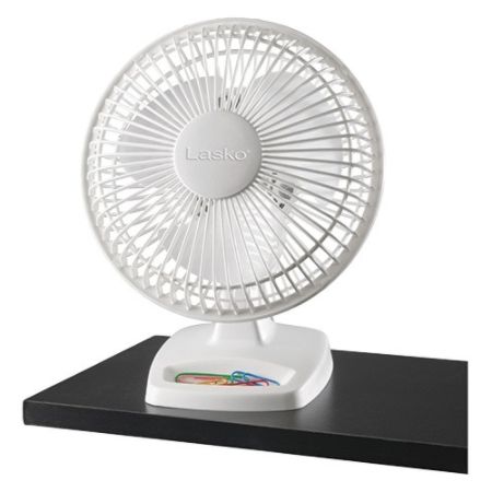 Freestanding Desk Fan, White