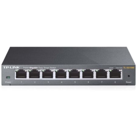 TP-LINK TL-SG108E 8-Port Gigabit Easy Smart Switch, 8 10/100/1000Mbps RJ45 ports, MTU/Port/Tag-based VLAN, QoS, IGMP Snooping