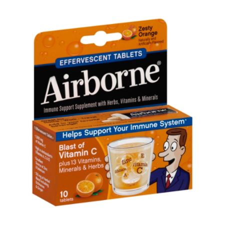Airborne&reg; Tablets, Orange, Pack Of 10
