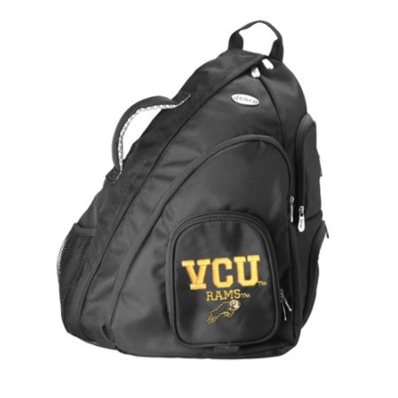 Denco Sports Luggage Travel Sling With 13.5" Laptop Pocket, Virginia Rams, 19"H x 12"W x 13"D, Black