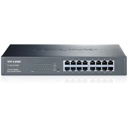 TP-LINK TL-SG1016DE 16-Port Gigabit Easy Smart Switch, 16 10/100/1000Mbps RJ45 ports, MTU/Port/Tag-based VLAN, QoS, IGMP Snooping