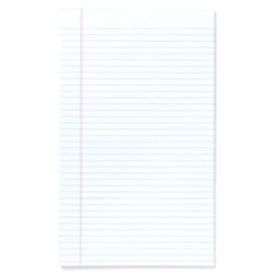 Office Depot&reg; Brand Glue-Top Writing Pads, 8 1/2" x 14", Legal Ruled, 50 Sheets, White, Pack Of 12 Pads