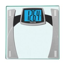 Taylor Digital Scale, 2 3/8"H x 13 5/8"W x 14 1/2"D, Black/Clear