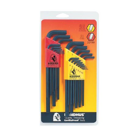 Bondhus 22-Piece Hex End SAE and Metric Hex Key Set