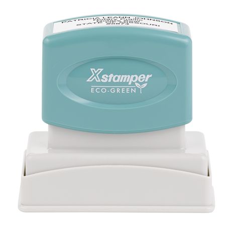 ECO-GREEN Xstamper&reg; Pre-Inked Notary Stamp, N11, 63% Recycled, 11/16" x 1 15/16" Impression