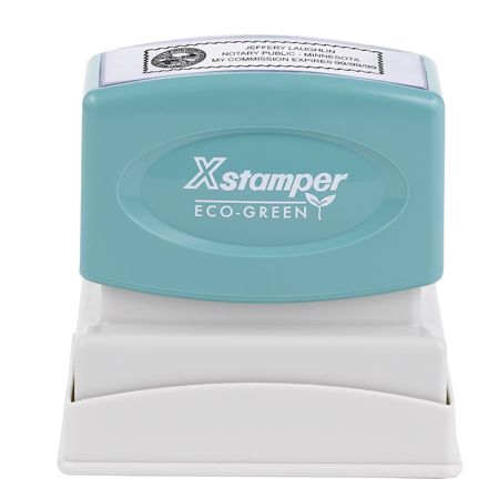 ECO-GREEN Xstamper&reg; Pre-Inked Notary Stamp, N12, 58% Recycled, 1" x 2" Impression