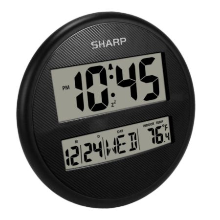 Sharp&reg; Wall And Table Clock, 9", Black