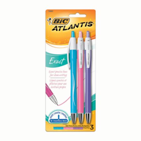 BIC Atlantis Exact Retractable Ballpoint Pens Fine Point 0.7 mm