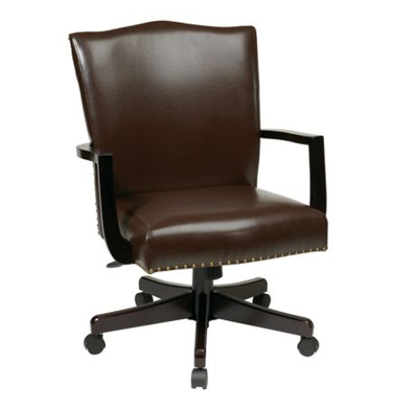 INSPIRED by Bassett Morgan Leather High-Back Manager's Chair, Dark Espresso