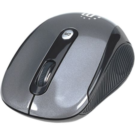 Manhattan Wireless Optical USB Mouse, 2000 dpi, Black/Silver