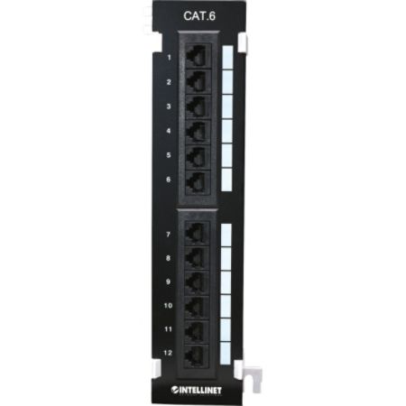 Intellinet Cat6 12-Port UTP Patch Panel, Wall-mount
