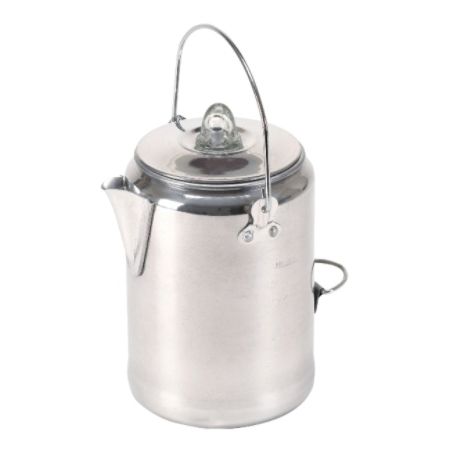 Stansport Camper's Cook Ware 9-Cup Percolator Coffee Pot, Silver