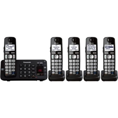 Panasonic KX-TGE245B Expandable Digital Cordless Answering System with 5 Handsets
