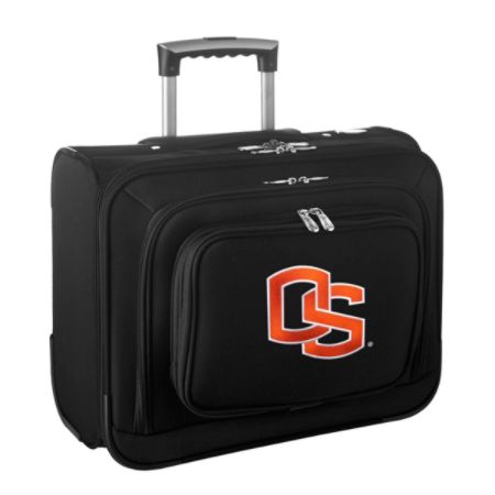 Denco Sports Luggage Rolling Overnighter With 14" Laptop Pocket, Oregon State Beavers, 14"H x 17"W x 8 1/2"D, Black