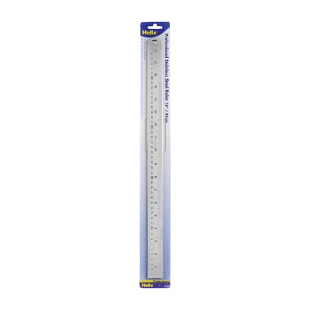 Helix Stainless Steel Professional Ruler, 18"