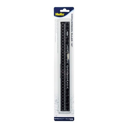 Helix Conversion Ruler, 12", Black