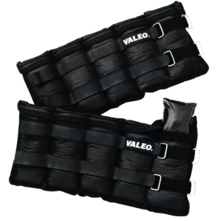 Valeo Adjustable Ankle/Wrist Weights, 10 Lb, Black