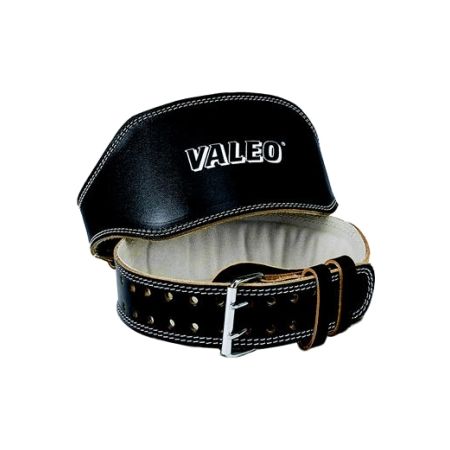 Valeo Padded Leather Lifting Belt, 6", Small, Black