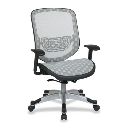 Office Star&trade; Space 829 Series DuraGrid Seat/Back Chair, 45"H x 27 1/2"W x 24 1/4"D, White/Platinum
