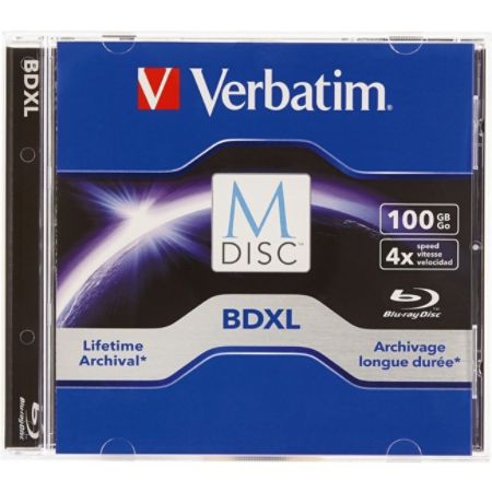Verbatim Blu-ray Recordable Media - BD-R XL - 4x - 100 GB - 1 Pack Jewel Case - TAA Compliant