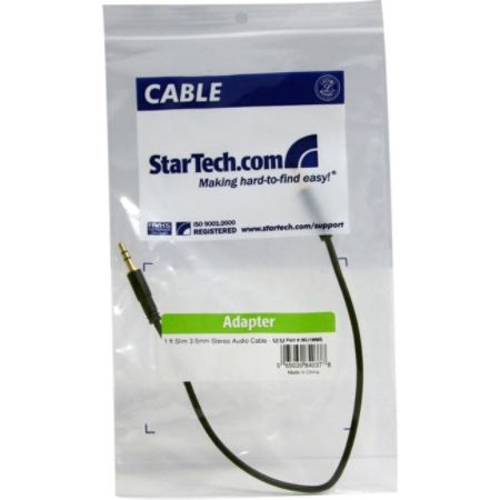 StarTech.com 1 ft Slim 3.5mm Stereo Audio Cable - M/M