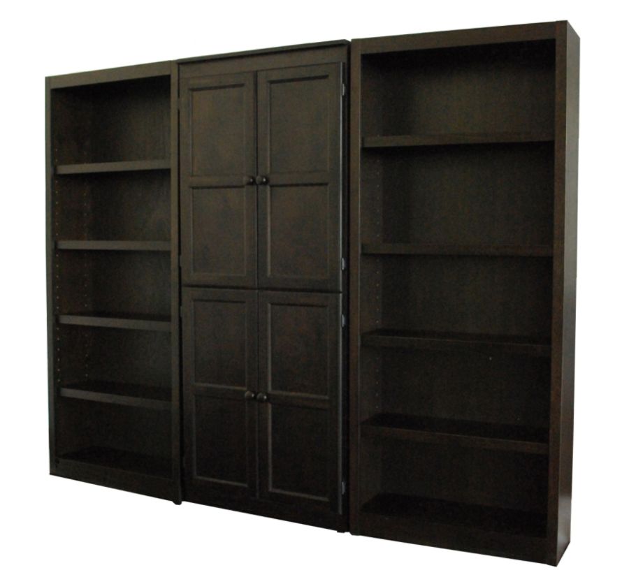 Concepts In Wood 3-Piece Bookcase System, 15 Shelves, 72"H x 91"W x 17 