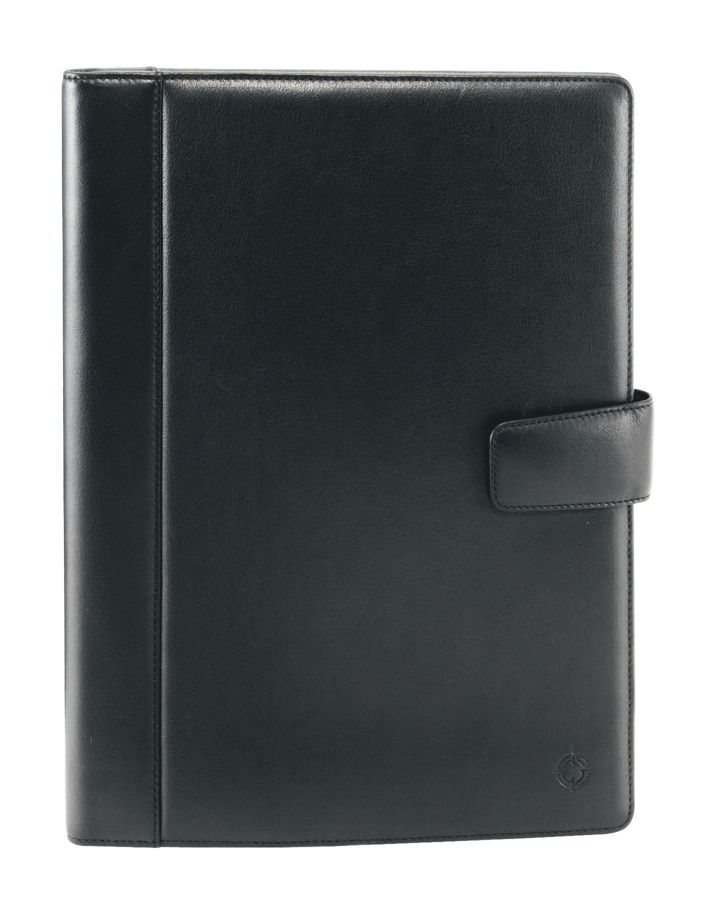FranklinCovey&reg; Executive Series Collection Leather Padfolio With Writing Pad, 10 1/10" x 12 3/5" x 1", Black