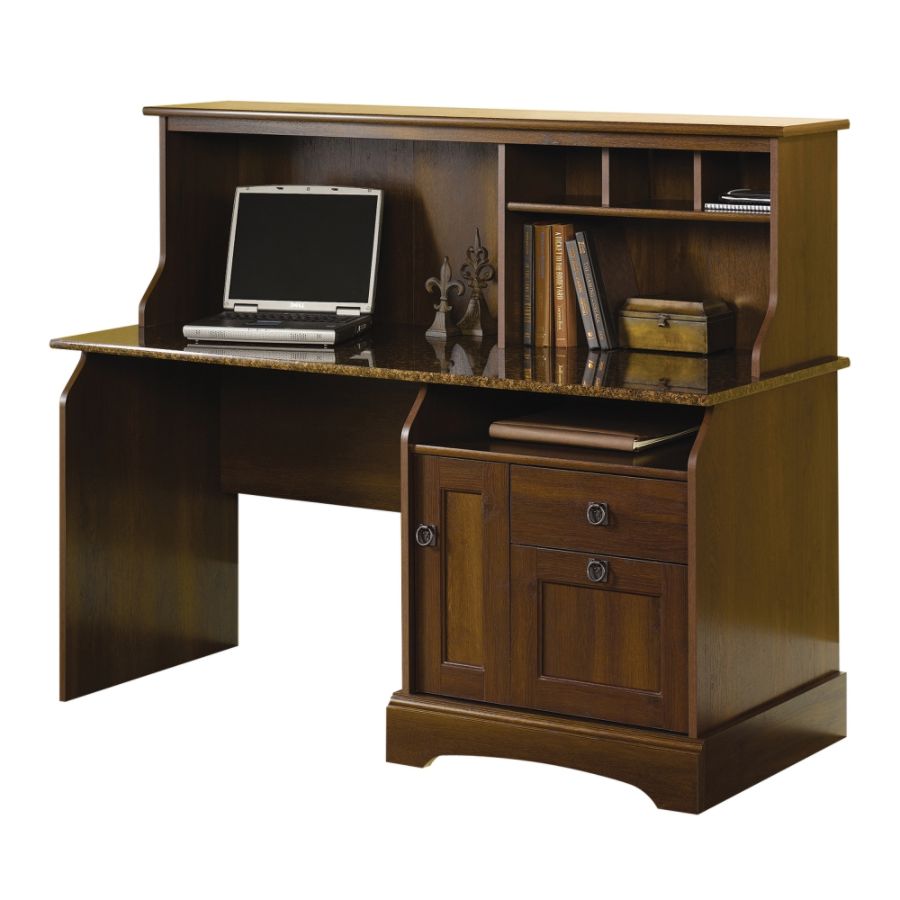 Sauder&reg; Graham Ridge Computer Desk With Hutch, 47 1/10"H x 59 1/16"W x 23 1/2"D, European Oak
