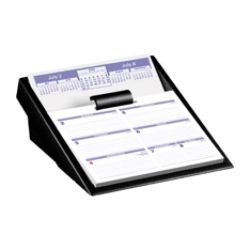 AT-A-GLANCE&reg; Flip-A-Week&reg; 30% Recycled Desk Calendar Refill, 5 5/8" x 7", Black/Blue, January-December 2015
