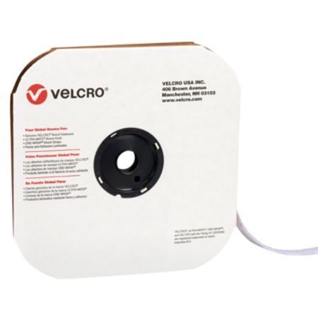 VELCRO&reg; Brand &mdash; Loop, Individual Tape Strips, 3/4" x 75', White