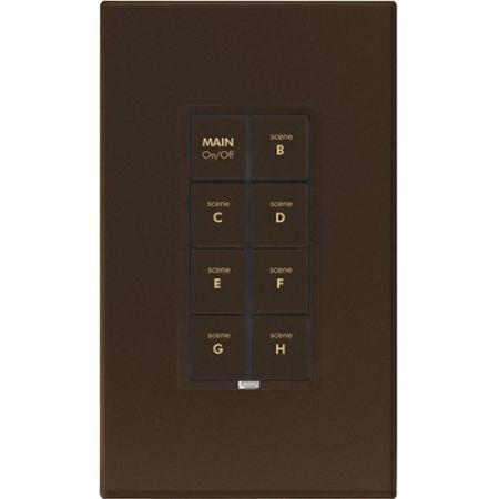 Insteon 2334-227 Keypad Dimmer Switch (Dual-Band), 8-Button, Brown