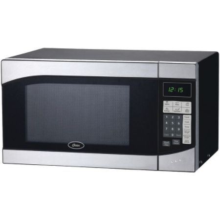 Oster&reg; 0.9-Cubic Foot Countertop Microwave Oven, Stainless Steel/Black