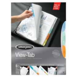 Wilson Jones&reg; View-Tab&reg; Sheet Protectors, 5-Tab, Multicolor