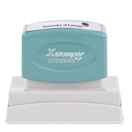 ECO-GREEN Xstamper&reg; Pre-Inked Medium Stamp, N18, 64% Recycled, 7/8" x 2 3/4" Impression