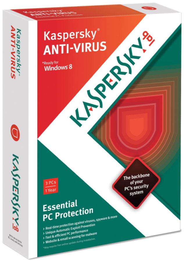 Kaspersky&reg; Anti-Virus 2013, For 3 Users, Traditional Disc