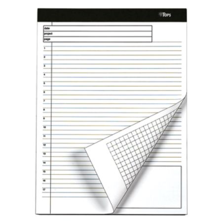 TOPS&reg; Docket&reg; Gold Premium Writing Pads, 8 1/2" x 11 3/4", Legal/Quadrille Ruled, 40 Sheets, White, Pack Of 4 Pads