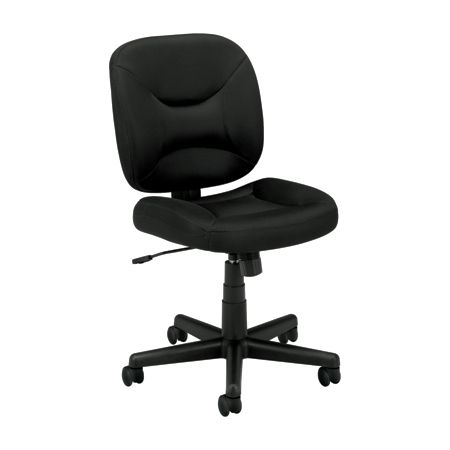 basyx by HON&reg; HVL210 Light-Duty Pneumatic Task Chair, 38 1/4"H x 24 1/2"W x 33 1/2"D, Black Frame, Black Fabric