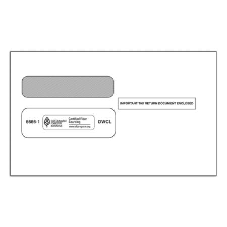 ComplyRight Tax Envelopes, Double Window, For W-2 Tax Forms, 5 5/8" x 9 1/4", White, Pack Of 100