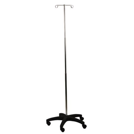 Medline Homecare Height Adjustable IV Pole, 83 1/2", Stainless Steel, Set Of 3