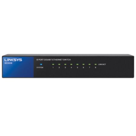 Linksys&reg; SE3008 8-Port RJ-45 Broadband Switch