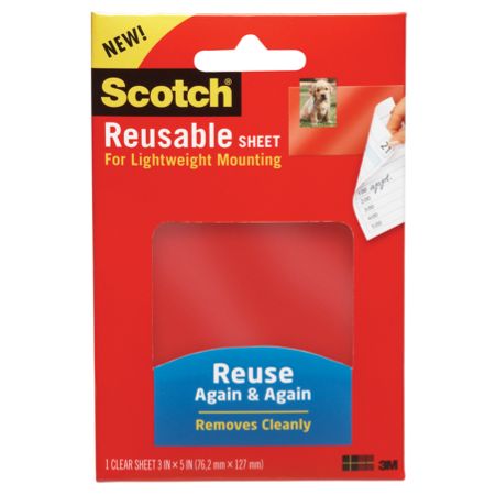Scotch&reg; Reusable Adhesive Tape, 3" x 5"