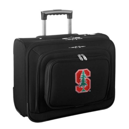 Denco Sports Luggage Rolling Overnighter With 14" Laptop Pocket, Stanford Cardinal, 14"H x 17"W x 8 1/2"D, Black