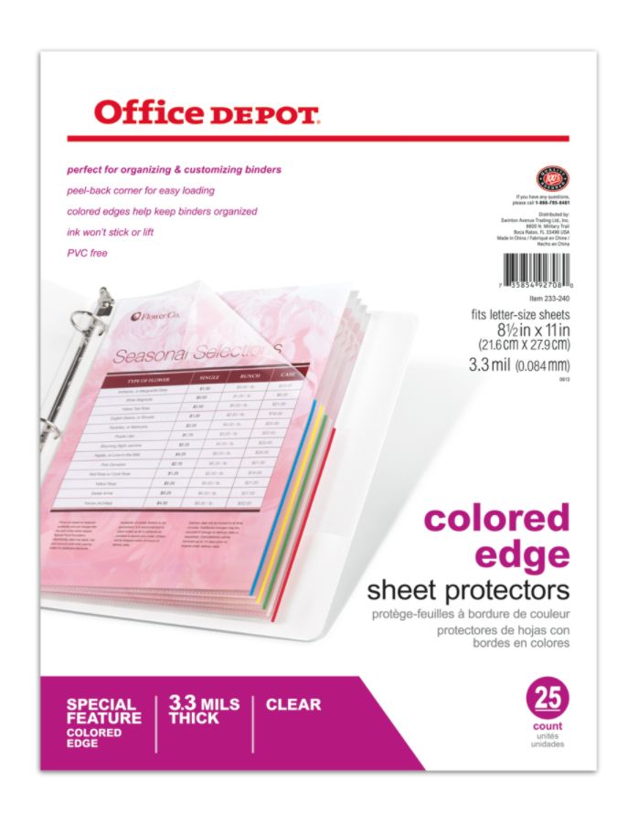 Office Depot Brand Top Loading Sheet